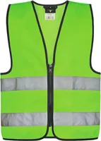 Korntex KWRX | Kinder Safety Vest for Kids with Zipper EN1150 - Farbe: Neon Green - Größe: XS (3-6 Jahre)