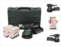 Metabo FSX 200 Intec Exzenterschleifer 240 W 125 mm + 2x Toolbrothers TURTLE Schleifset + Koffer