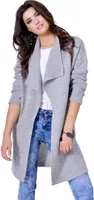 Damen Strickjacke Sweats Poncho Umhang Cardigan Jacke; Grau/S/M/L