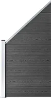 vidaXL Sada plotových prvků WPC 619x(105-186) cm černá