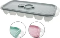 Centi Eiswürfelbehälter Deckel 18 Würfel 25,5 x 11,3 x 3,8 cm Transparent Deckel Farbig PP