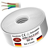 Feuchtraumkabel Stromkabel Mantelleitung 50m NYM-J 3x1,5 mm² Elektrokabel