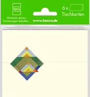 Tischkarte - 6er-Set - 6 Stück im Topper - cremefarben mit ausgestanzt