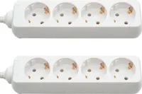 2x Steckerleiste Steckdosenleiste 4-fach Rund mit Tischsteckdose Mehrfachsteckdose Mehrfachstecker Steckdose