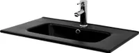 LuxeBath Waschbecken Aufsatzwaschbecken Eckig, 71x47x18 cm, Weiß, aus Keramik