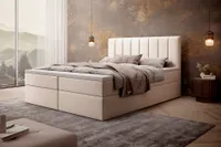 MyBed Allen box spring bed Čalúnená posteľ s čelom Bed box 160x200 7-zónový vreckový matrac H4 Topper Beige