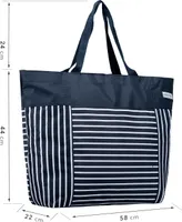 Oversized maritim Strandtasche Bag anndora® XXL in striped blue uni - Blau Weiß