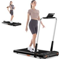 Klappbares Laufband 2 in 1 - BIGZZIA Walking pad mit doppelter Stoßdämpfung - Laufband für zuhause mit Fernbedienung und LED-Anzeige, Kompaktes und leises Laufband Schreibtisch für Zuhause/Büro -  Schwarz