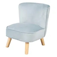 dětské křeslo roba "Lil Sofa", pohodlné křeslo s robustními dřevěnými nohami a sametovou látkou v nebeské/světle modré barvě