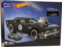 Hot Wheels Rodger Dodger v černé barvě, závodní auto, klasické auto, 1011 dílků, měřítko 1:20, stavebnice, Mega Construx HDJ98