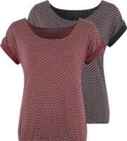 VIVANCE Kurzarmshirt beere, navy Größe 32/34