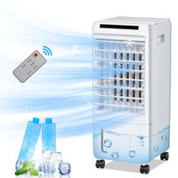 Puluomis Luftkühler mit Wasserkühlung, 3-in-1 Verdunstungskühler, , Ventilator, Nachtmodus, Mobile Klimageräte Klimaanlage 7L