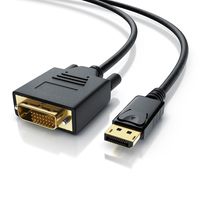 CSL DisplayPort Video-Kabel, 20 Pins, DVI-D, Monitorkabel, HDCP und EDID , FHD Ausflösung - 2m