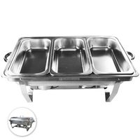 Herzberg HG-8022-3: Professionelle Chafing Dish - 3 Stück 1 / 3rd Food Pan
