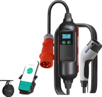 Přenosná nabíječka pro elektromobily, výkon 22 kW, nastavitelný proud od 6A do 32A, 22kW 32A 3fázová, TYP2
