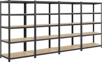 4X Schwerlastregal 180 X 90 X 60Cm 875Kg 5 Mdf-Platten Regal Lagerregal Kellerregal Steckregal Werkstattregal – 180 X 360 X 60 Cm