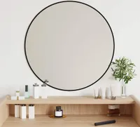 vidaXL Wandspiegel Schwarz Ø 60 cm Rund