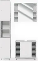 Vicco Badmöbel-Set Fynn, 3 Teile, mit Hochschrank, Beton/Weiß