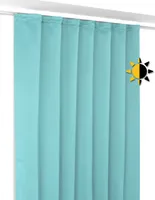 Verdunkelungsgardine mit Kräuselband U-Band, Blackout Vorhang blickdicht abdunkelnd, Größe und Farbe wählbar (Himmelblau Breite 140 cm. Höhe 225 cm)