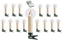 F-H-S 35659 LED Kerzen Weihnachtsbaum kabellos 15 Stück creme Fernbedienung Timer Dimmer