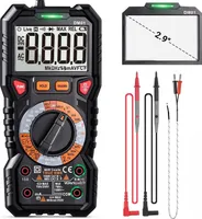 DM01 Digitales Multimeter TRMS 6000 Counts, LED Intelligent Indicator Jack, Manul Ranging Measuring AC/DC Voltage, AC/DC Current, Resistance, Capacitance, Frequency/Duty, Diode, Continuity Test, NCV+Live -DM01