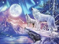 Malen nach Zahlen 5d Diamond Painting DIY Wölfe