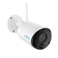 Reolink WLAN IP Überwachungskamera Aussen Kabellos Akku Argus Eco, 1080p HD, mit PIR-Bewegungsmelder, Cloud/SD Storage, 2,4GHz WiFi, IR-Nachtsicht, Zeitraffer, 2-Wege-Audio, Weiß