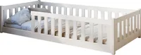 Kinderbett Bodenbett 80x160 cm Bett mit Rausfallschutz & Lattenrost Montessori Bett Bed Kinder Jugendbett Einzelbett | weiss Holz Junge Mädchen