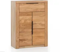 Schuhkommode Schrank Greta in Wildeiche geölt Teilmassiv Breite 80cm Garderobe