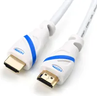 HDMI 2.0 Kabel, 0,5 m, weiß/blau