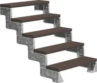 Dolle Außentreppe Gardentop 90-110cm Geschosshöhe mit Trimax dunkelbraun 80cm breit ohne Geländer