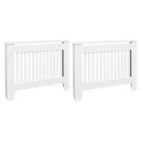 vidaXL Osłona grzejnika 2 szt. Biały MDF 112 cm