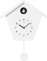 Cuco Clock Kuckucksuhr SCHWARZWALDHAUS 25 x 28,5 x 12cm, Pendeluhr Wanduhr, Moderne Schwarzwalduhr, Pendeluhr mit Nachtruhefunktion, Vogelgezwitscher, Vogelstimme