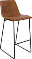 Barhocker aus Kunstleder Karamell