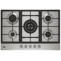 Beko HIAW 75225 SL, Schwarz, Edelstahl, Integriert, 75 cm, Gaskochfeld, Edelstahl, 5 Zone(n)