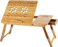 Laptoptisch Betttablett aus Bambus Notebooktisch mit Lüftungslöchern 66x35x30cm