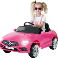 Actionbikes Motors Mercedes Benz CLS 350 Pink -  Kinderauto Elektro mit Fernbedienung - Radio - AUX - Ledersitz - 2 x 12 V Motoren - 3 Punkt Sicherheitsgurt - Kinder Mercedes Coupé - Ab 3 Jahre
