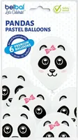 DeCoArt... SET 6 Luftballons Panda Pandas Partyballon weiß ca 28 cm Ballongas geeignet und 10 Ballonverschlüsse