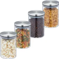 relaxdays Vorratsgläser 4er Set je 750 ml