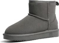 ASKSA Damen Kurzschaft Schneestiefel Warm Gefuettert Stiefeletten Mini Rutschfeste Stiefel, Grau, Groesse: 38