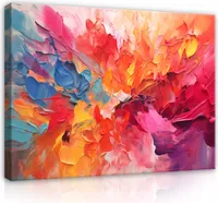 Feeby Wandbild „Bunte Häuser Stadt“ – Großes Leinwandbild 120x80 Cm Für Wohnzimmer & Schlafzimmer