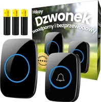 Hikey Funkklingel Aussen Wasserdicht Funkklingel Batteriebetrieben Türklingel Set Drahtlose Reichweite 300 m, 60 Melodien 110dB Lautstärkestufen