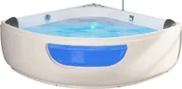 TroniTechnik® Whirlpool Badewanne Eckwhirlpool PAROS 150cm x 150cm, vormontiert, Acrylwanne 2 Pers., 12 Düsen, Sanitäracryl