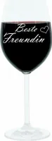 Leonardo Weinglas 400 ml, Beste Freundin, Geschenk Stimmungsglas mit lustiger Gravur, Moodglas, 22 cm
