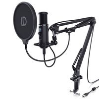 LIAM&DAAN USB mikrofónna súprava pre podcast s mikrofónovým ramenom, kondenzátorovým mikrofónom s ochranou proti vyskakovaniu a pavúkom
