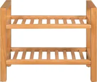 vidaXL Stojan na topánky s 2 policami 50x27x40 cm Dubový masív