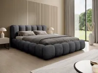 QUARTO Exklusives Polsterbett FLOW 180x200 cm – Designerbett mit Bettkasten & Lattenrost – Black (Aphrodite 23)