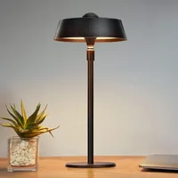LED Nachtlichter Tischlampe Kabellos Moderne LED Schreibtischlampe  3 Farben RGB Eisen Tischleuchte Dimmbar 30cm Metall Nachttischlampe Schwarz