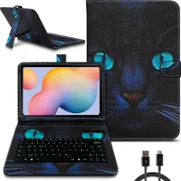 Tastatur Tasche für Samsung Galaxy Tab S10 S9 FE Bluetooth Hülle Keyboard QWERTZFarben:Motiv 4