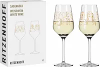 SAGENGOLD WEIßWEINGLAS-SET #1, #2 VON BURKHARD NEIE
